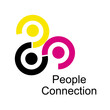 © Paveena - Connect people together icon representing connectivity and unity. Vector emblem featuring interlinked circular shape symbolizes teamwork, collaboration, union, cooperation