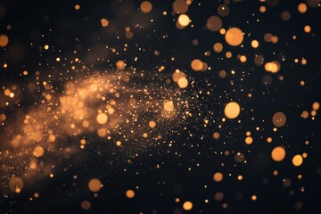 Poster - Golden bokeh lights with a dark background.