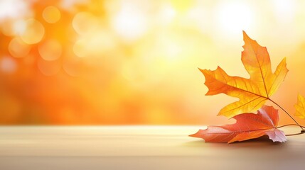 Wall Mural - Autumn backgrounds with soft bokeh nature light on an orange and yellow gradient, defocused sunlight effect with a warm, inviting atmosphere. Perfect for fall-themed designs.