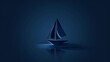 © Galib - A blue sailboat on a blue background.