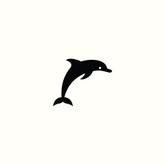  Dolphin icon, Black silhouette of a dolphin, Dolphin symbol, dolphin vector icon