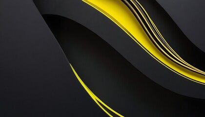 A yellow wave with a black background. The yellow lines are very long.