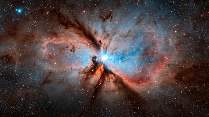 Wall Mural - galactic center gravity concept. A stunning cosmic image showcasing vibrant nebulae and starlight, illustrating the beauty of the universe and celestial phenomena.