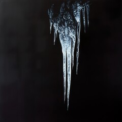 Wall Mural - Frozen Elegance: Icicles in the Dark