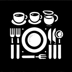 illustration, vector, icon, symbols, icon pack, icon art, image, art, art design, wallpaper, cutlery black and white