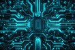 © Daria - Glowing blue lines on circuit board featuring central processor  a modern electronics marvel