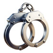 © Usub - Closed metal handcuffs isolated on transparent background.
