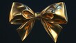 © Artittaya - Shiny Golden Ribbon Bow on Dark Background for Elegant Decoration