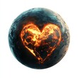 © Samaphon - A surreal planet shaped like a heart, glowing with fire and symbolism of love and passion.