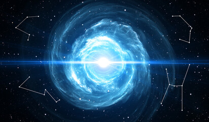Wall Mural - time warp, traveling in space. spacetime traveling concept. physical science. 3d illustration