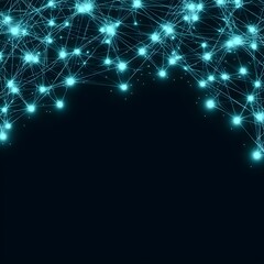 Wall Mural - Abstract network of glowing connections on dark background