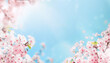 © Laura Pashkevich - Branches of blossoming cherry macro with soft focus on gentle light blue sky background in sunlight with copy space. Beautiful floral image of spring nature.