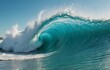 © satsatsat.studio - Ocean Turquoise Wave Barrel Rolling Blue Water Background