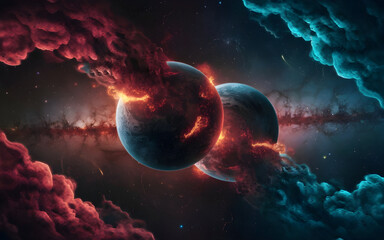 Wall Mural - space background realistic starry night cosmos and shining stars milky way and stardust color galaxy