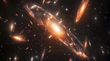 Wall Mural - exploring cosmic wonders galaxies in deep space astrophotography celestial environment wide angle as