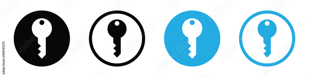 key icon set. key vector sign. key symbol. key icon and access password ...
