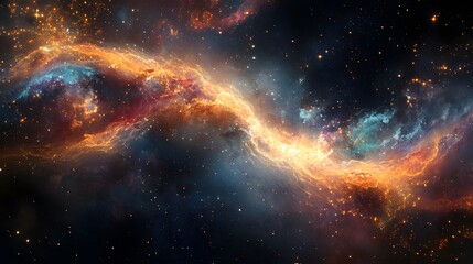 Wall Mural - celestial phenomenon outer space digital art cosmic environment wide-angle view galactic wonder