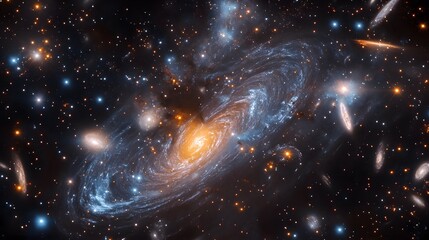 Wall Mural - exploring cosmic wonders galaxy formation outer space high-resolution images celestial environment a