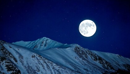 Wall Mural - full moon casting it's glow onto the talkeetna mountains in hatcher pass alask