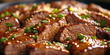 © LOMOSONIC - Delicious slow cooked teriyaki beef garnished with green onions and sesame seeds