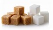 © Rahmat  - White and brown sugar cubes isolated white background