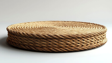 round woven straw platform.