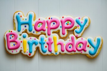 Wall Mural - Colorful Happy Birthday Cookies