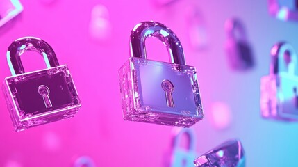 Poster - Cyber Security: Abstract Padlocks