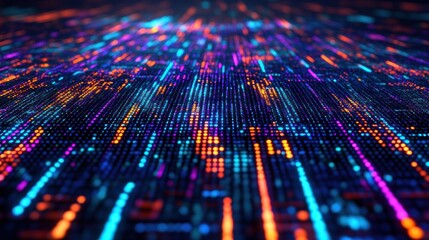 Fototapete - Abstract Digital Data Stream Blur Background