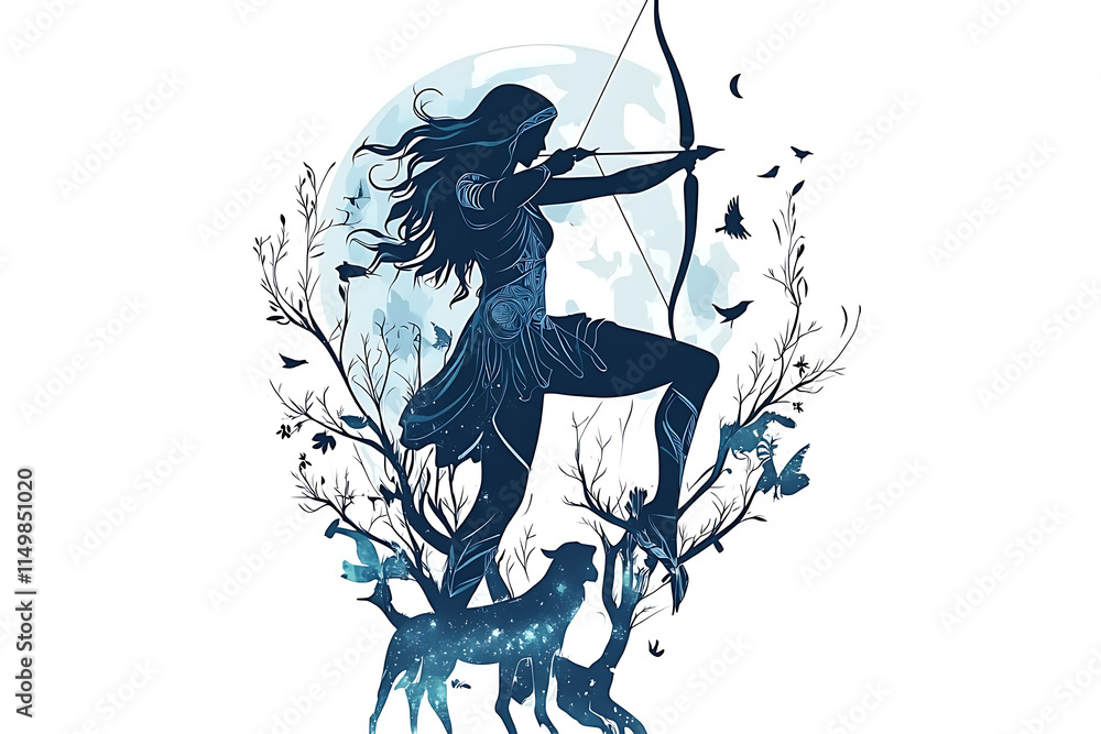 Artemis, the Greek goddess of the hunt, wilderness, and the moon