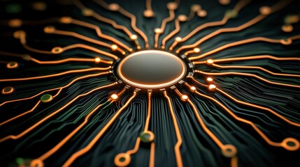 Fototapete - Circuit Board Technology Abstract