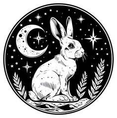 Wall Mural - png surreal aesthetic rabbit logo art animal mammal.