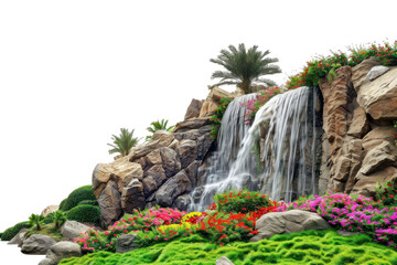 Sticker - PNG Lush waterfall garden paradise