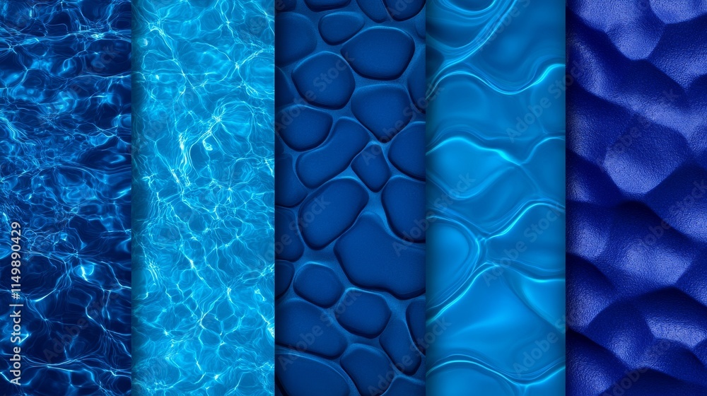 High-Resolution Blue Water Texture Pack Seamless Patterns for Design ...