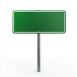 © Glce - green Road sign in realistic style isolated on white background.
