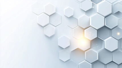 Wall Mural - hexagon concept design abstract technology background vector minimalist and modern white background 