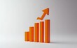 © adri - Upward trending orange bar graph with arrow.