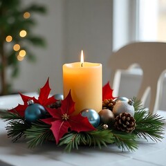 Wall Mural - christmas decoration with candle