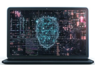 Detailed View of a Laptop Display Showing AI Algorithms and Code