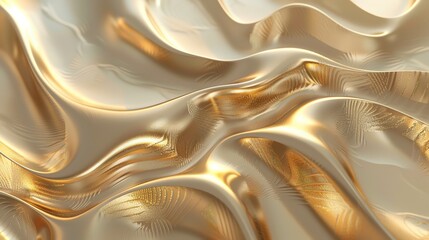 Wall Mural - Abstract background of golden flowing liquid with subtle texture and pattern.