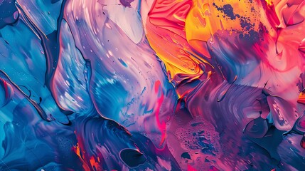 Wall Mural - abstract colorful paint swirls and textures.