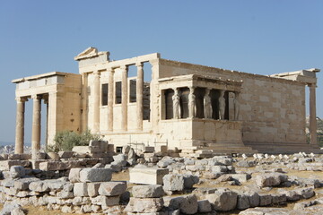 the erechtheion is an ancient greek temple of ionic order located on the acropolis of athens, north 