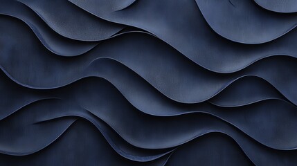 Wall Mural - abstract wallpaper with a navy blue texture. The smooth, wave-like patterns create a serene and calming effect, offering a clean