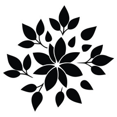 Wall Mural - black and white flower