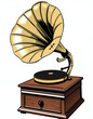 © SusDmi - Gramophone vintage music player png isolated on transparent background, clipart style, with white tones