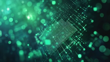 Technology computer cyberspace internet digital data network programming communication coding concept - Abstract green digital binary code matrix texture background