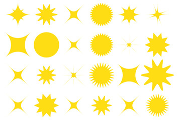 Wall Mural - Set sparkle icon. Vector four-pointed star for logo, social media stories.