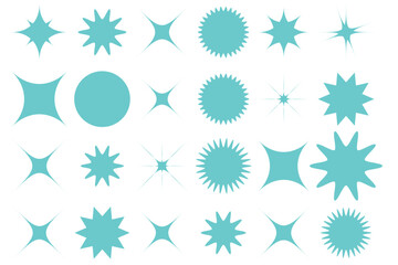 Wall Mural - Set sparkle icon. Vector four-pointed star for logo, social media stories.