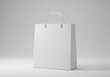 © Laki - White shopping bag, minimalist design, clean background, studio lighting, high contrast
