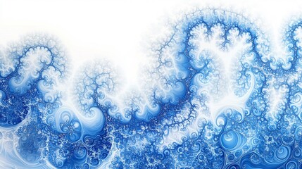 Wall Mural - Abstract Blue Fractal Art: Celestial Swirls and Cosmic Ocean